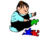 Toddler playing with a jigsaw puzzle